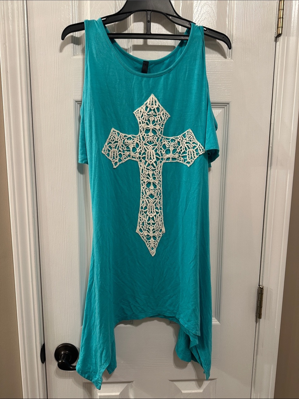 VOLL Turquoise Top with Crochet Detail